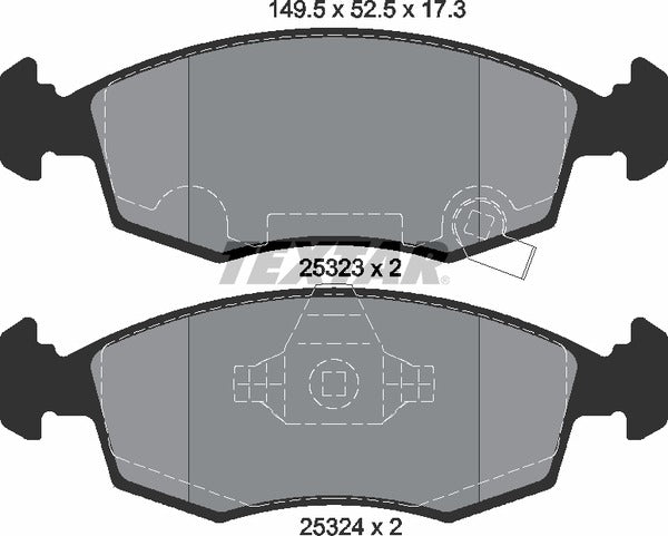 Chrysler Fiat, Brake Pad Set - Textar 2532301