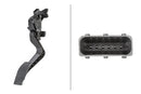 HELLA 6PV 010 175-711 Sensor, accelerator pedal position - for left-hand drive vehicles - 6-pin connec