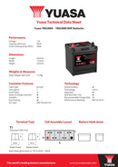 Yuasa 12V 50Ah 400A SMF Battery - YBX3004 - 4 Year Warranty