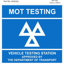 Castle Promotions Self Adhesive Vinyl - MOT Testing - 625mm x 600mm - SS002SA