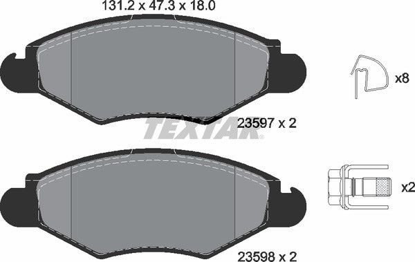 Citroën Peugeot, Brake Pad Set - Textar 2359703