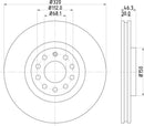 Mintex Brake Discs fits -Audi Seat V320:5 MDC1444C (also fits other vehicles)