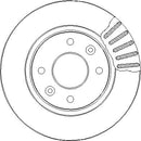 Disctech Brake Disc (Single) - Fits Audi, Renault - ABD2778 - Front Axle