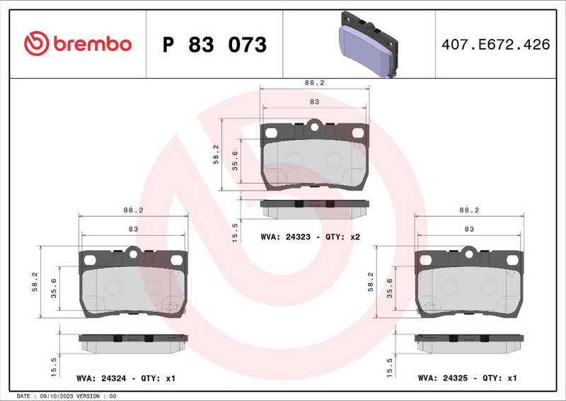 Brembo Brake Pad Set - P83073