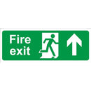 Fire Exit Arrow Up - Rigid Polypropylene - 150mm x 400mm - SS014F