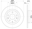 Mintex Brake Discs fits -Mazda V360:5 MDC2821C (also fits other vehicles)