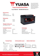 Yuasa 12V 80Ah 760A SMF Battery - YBX3110 - 4 Year Warranty