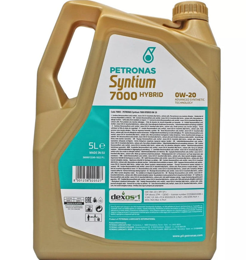 Petronas Syntium 7000 Hybrid 0W-20 SP 5Ltr - 70803M12EU | Arnold