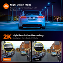 Road Angel Halo Pro 2K Front|1K Rear Dash Cam with Dual Parking Mode