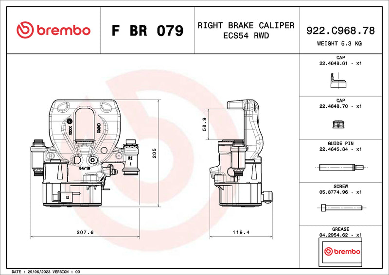 Brembo F BR 079 LCV brake calipers for commercial vehicles - FBR079