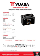 Yuasa 12V 8.4Ah 120A GS  Auxiliary Battery - GYAUX9 - 4 Year Warranty