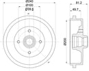 Mintex Brake Drum (Single) fits -Audi Seat Skoda VW MBD040 (also fits other vehicles)