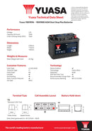 Yuasa YBX9096AGM - 096 AGM Start Stop Plus Battery - 3 Year Warranty