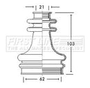 First Line Cv Joint Boot Kit  - FCB2670 fits Peugeot, Volvo - Inner