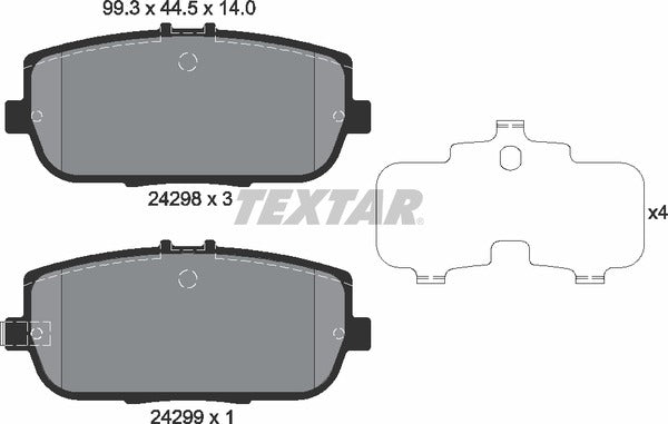 Abarth Fiat Mazda, Brake Pad Set - Textar 2429801
