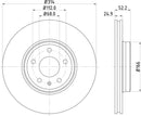 Mintex Brake Discs fits -Audi V255:5 MDC2200C (also fits other vehicles)