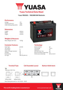 Yuasa 12V 72Ah 600A SMF Battery - YBX3031 - 4 Year Warranty