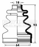 First Line Cv Joint Boot Kit  - FCB2862 fits Suzuki Wagon R, Vauxhall Agila