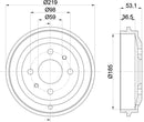 Mintex Brake Drum (Single) fits -Fiat MBD299 (also fits other vehicles)