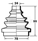Borg & Beck Cv Joint Boot Kit  - BCB2334 fits Citroen, Fiat, Peugeot - Outer