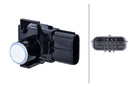 HELLA 6PX 358 270-171 Sensor, parking distance control - Tetragonal - 6-pin connector - Plugged/Clampe