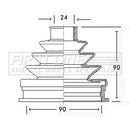 First Line Cv Joint Boot Kit  - FCB2255 fits Volkswagen - Outer
