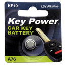 Key Power Coin Cell Battery A76 - Alkaline 1.5V - Box of 10 - A76KP-PK10