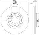 Mintex Brake Discs fits -Fiat Jeep S300:5 MDC2823C (also fits other vehicles)