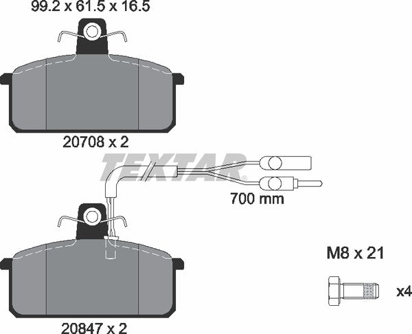 Textar Brake Pad Set - 2070804