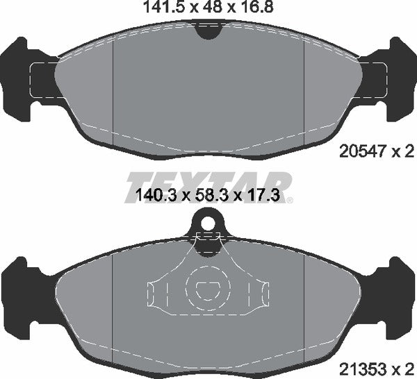 Daewoo Jaguar Opel Vauxhall, Brake Pad Set - Textar 20547012403601