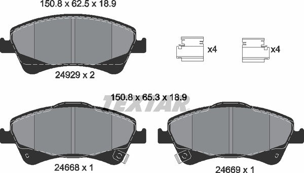 Toyota, Brake Pad Set - Textar 24668012427501