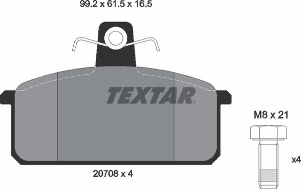 Textar Brake Pad Set - 2070803