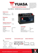 Yuasa 12V 80Ah 800A AGM Start Stop Plus Battery - YBX9115 - 4 Year Warranty