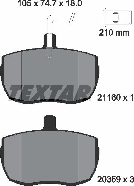 Textar Brake Pad Set - 2116002