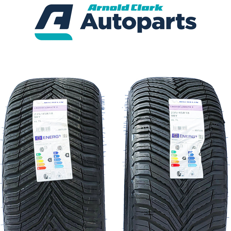 235 45 18 98Y Michelin CrossClimate 2 Tyres x2 Pair