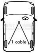 First Line Brake Cable - FKB2053 fits Kia Pride (5dr) 91-00