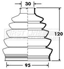 First Line Cv Joint Boot Kit  - FCB2393 fits Audi, Seat, Skoda, VW - Outer
