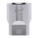 Milwaukee 1/2 Drive Socket Metric Standard-26MM - 4932480024