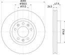 Mintex Brake Discs fits -Peugeot V280:5 MDC2607 (also fits other vehicles)