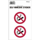 Castle Promotions Outdoor Vinyl Sticker - No Smoking Circle Pair - V352