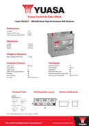 Yuasa 12V 50Ah 450A Silver High Performance SMF Battery - YBX5057 - 4 Year Warranty