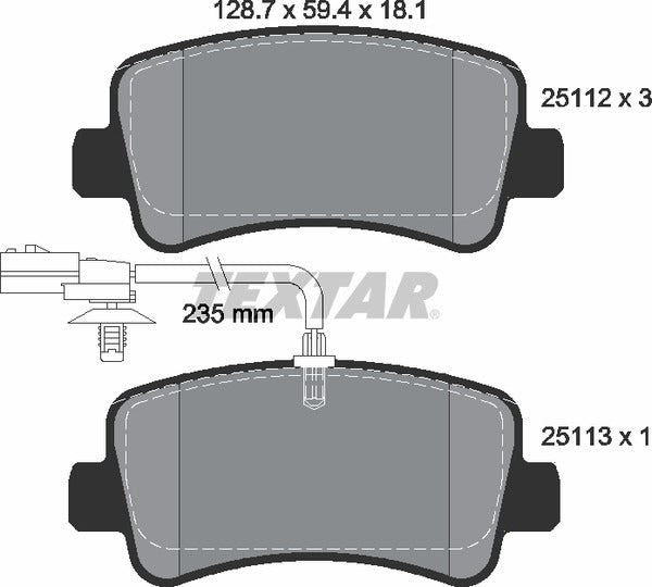 Nissan Opel Renault Vauxhall, Brake Pad Set - Textar 2511201