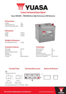 Yuasa 12V 65Ah 580A Silver High Performance SMF Battery - YBX5005 - 4 Year Warranty
