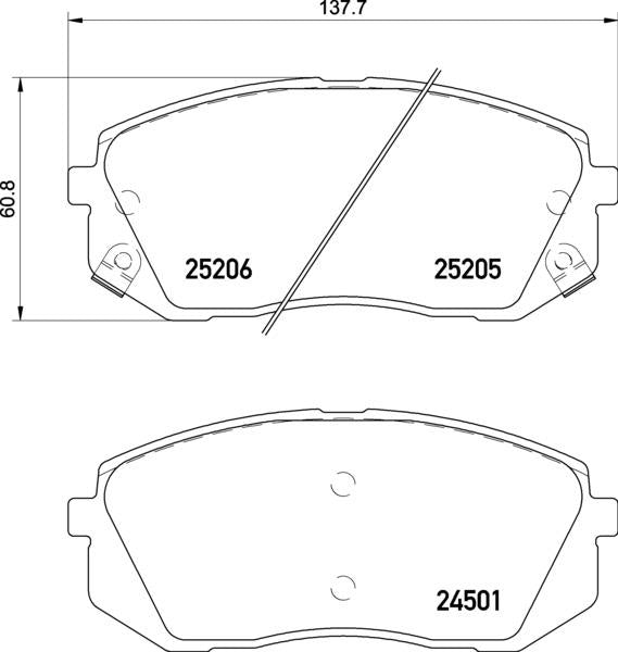 Mintex Brake Pad Set fits -Hyundai Kia MDB3166 (also fits other vehicles)
