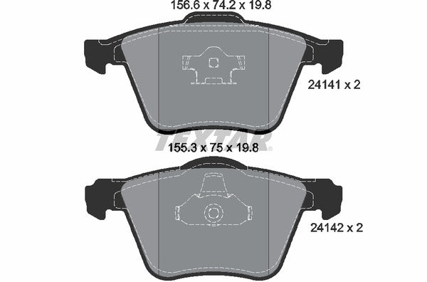 Volvo, Brake Pad Set - Textar 2414101