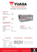 Yuasa 12V 185Ah 1200A Super Heavy Duty SMF Battery - YBX5623 - 4 Year Warranty