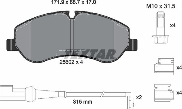 Ford, Brake Pad Set - Textar 2560201