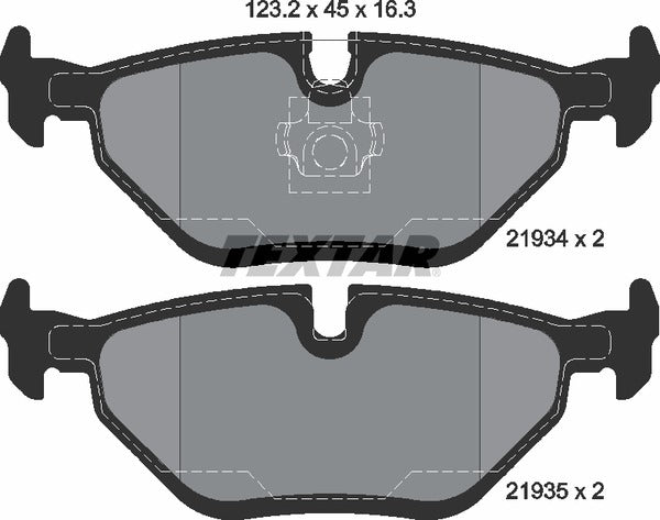 Saab, Brake Pad Set - Textar 2193404