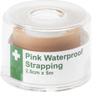 Safety First Aid HypaPlast Pink Waterproof Strapping - 2.5cm x 5m - D7044
