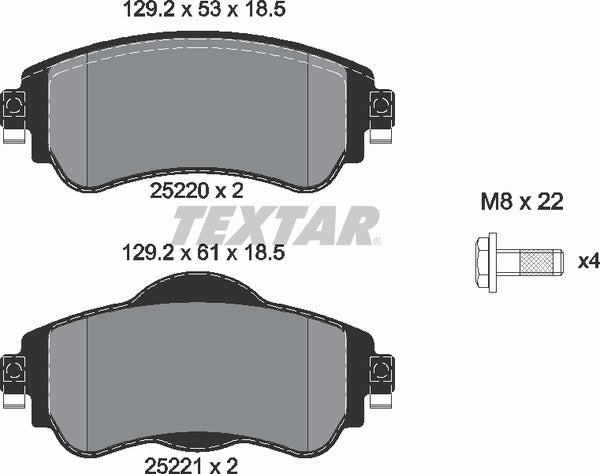 Citroën, Brake Pad Set - Textar 2522001